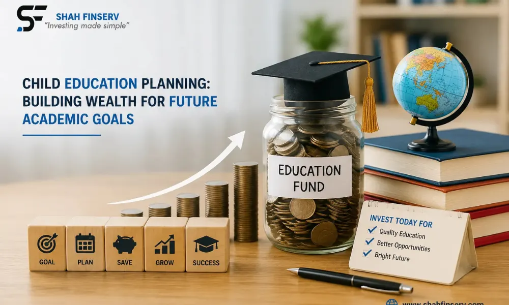 Child education planning with parents saving and investing for their child's future education expenses